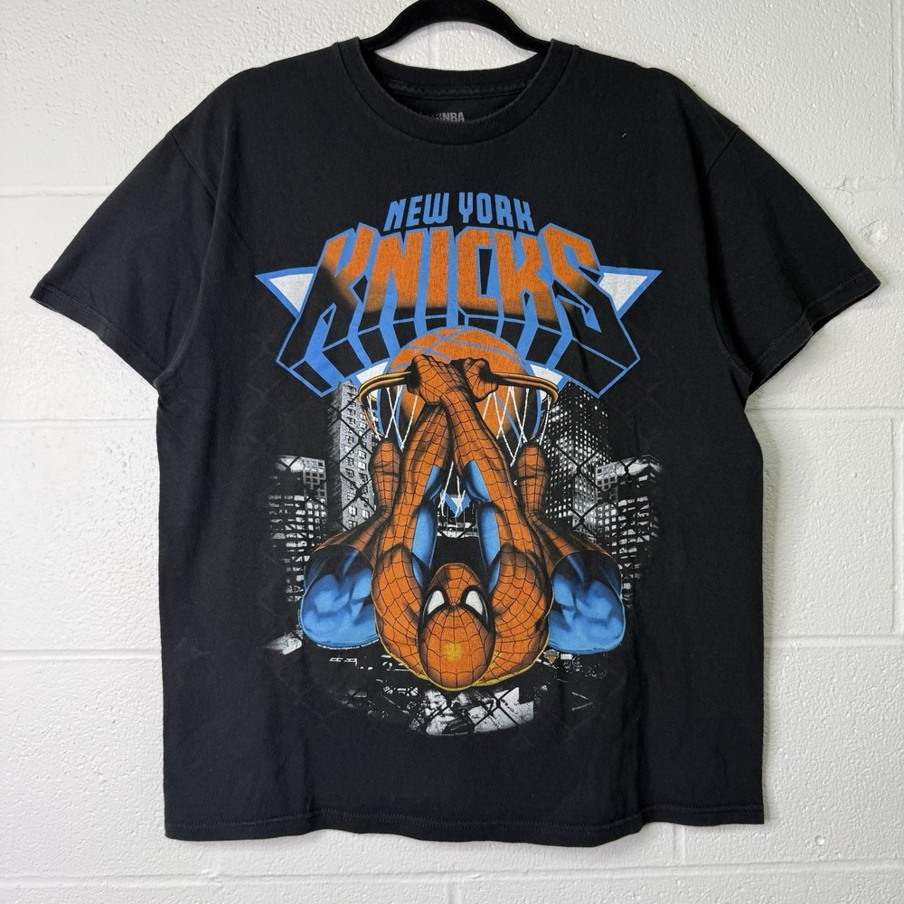 NEW YORK KNICKS SPIDER-MAN Size L Jersey Shirt NBA X MARVEL Basketball Vintage